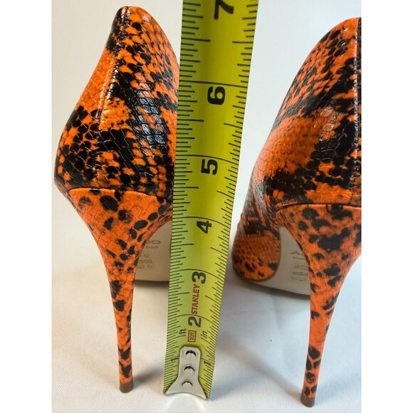 Aldo Cassedy Orange Snake Print Size 7 Pumps  Formal Stiletto High Heel - Picture 8 of 12